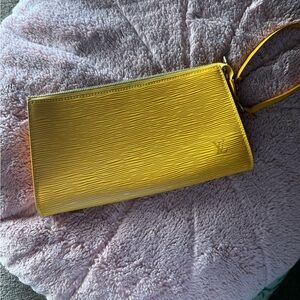 SOLD. Authentic LV Pouchette in deep yellow